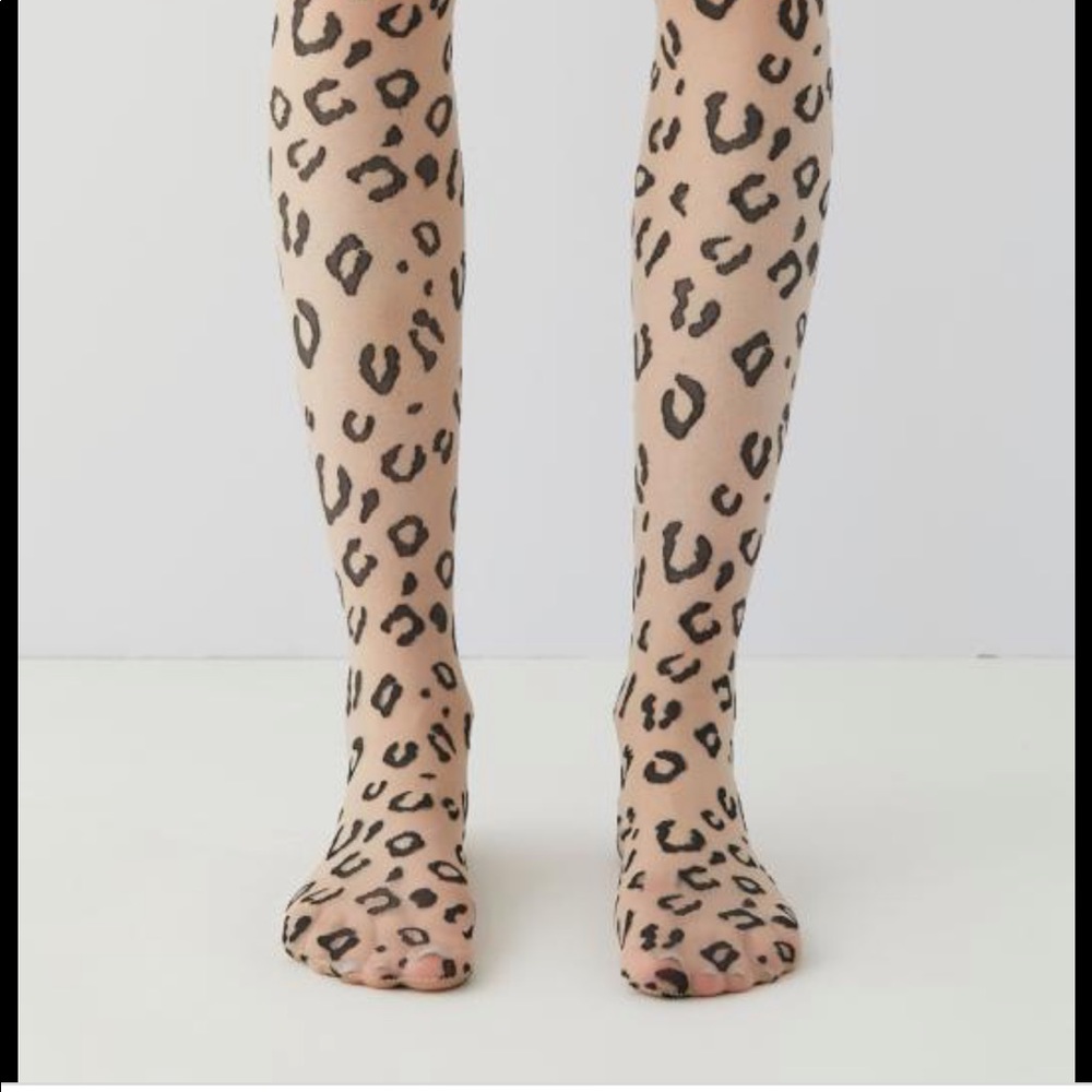 UO Sheer Leopard Print and Black Tie Dye Opaque Tights
